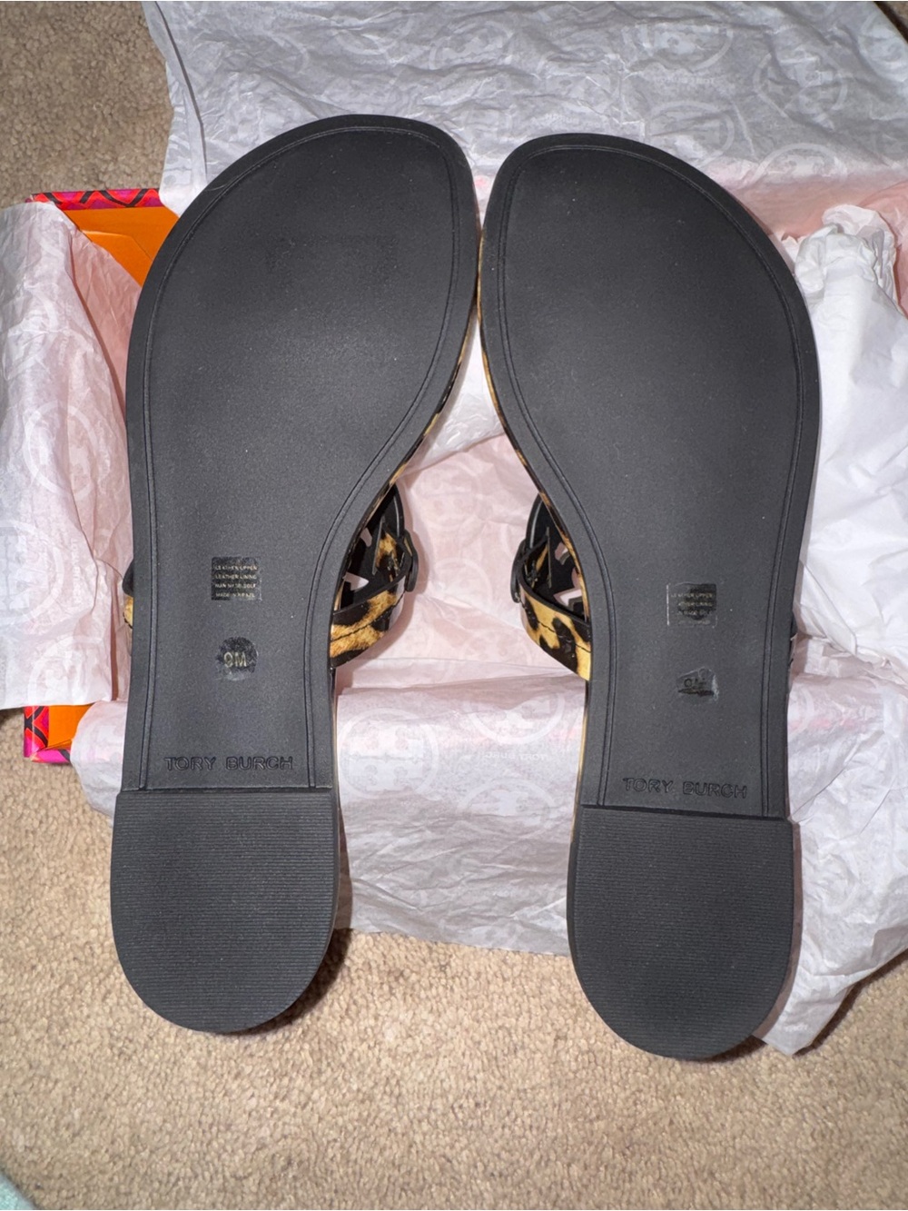Brand new Tory Burch Leopard Print Patent leather Miller Sandals-Size 9. - Picture 6 of 10